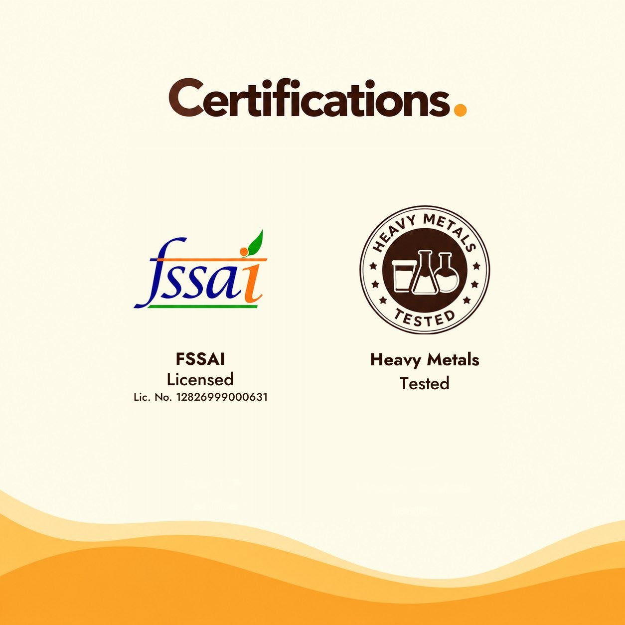 Certifications: FSSAI licensed, heavy metals tested